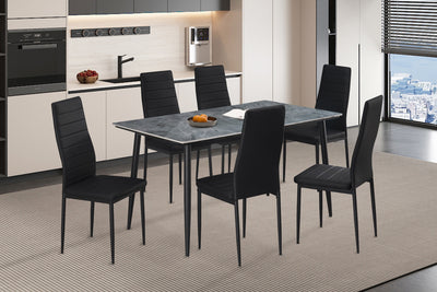 Eettafel Kenzo Grijs - 140 cm Rechthoekig Steen