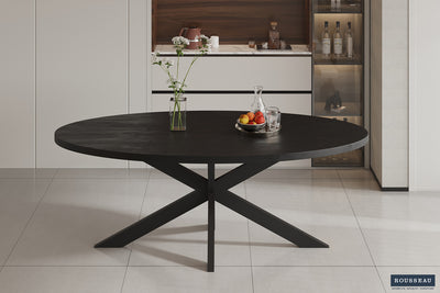 Eettafel Alexa Mangohout Zwart - 200 cm Ovaal
