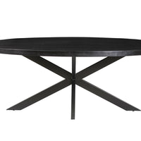 Tafel 'Alexa' 200 cm Ovaal Mango hout zwart