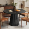 Tafel 'Tommy' 130 cm Rond Mango hout Zwart