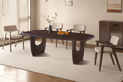 Eettafel Braga Donkerbruin - 200 cm Deens Ovaal Mangohout