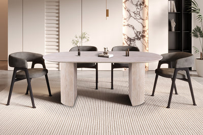 Eettafel Lagos Travertijn - 200 cm Ovaal