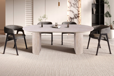 Eettafel Lagos Travertijn - 220 cm Ovaal