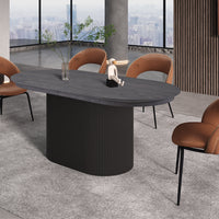 Uitschuifbare tafel 'Lagos' 180-220 cm Ovaal Decor Donkerbruin