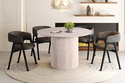 Eettafel Lagos Travertijn - 120 cm Rond