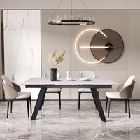 Uitschuifbare tafel 'Hera' 160-240 cm Rechthoekig Steen Wit