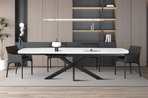 Uitschuiftafel Ares Wit - 160-240 cm Deens Ovaal