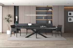 Uitschuiftafel Ares Zwart - 160-240 cm Deens Ovaal