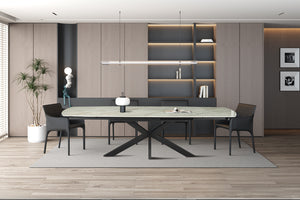 Uitschuiftafel Ares Beige - 160-240 cm Deens Ovaal Glans