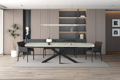 Uitschuiftafel Ares Beige - 160-240 cm Deens Ovaal Glans