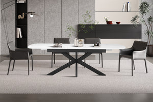 Uitschuiftafel Hestia Wit - 180-220 cm Deens Ovaal