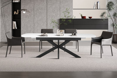 Uitschuiftafel Hestia Wit - 180-220 cm Deens Ovaal
