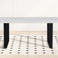 Tafel 'Poseidon' 180 cm Rechthoekig Glanzend Steen Wit