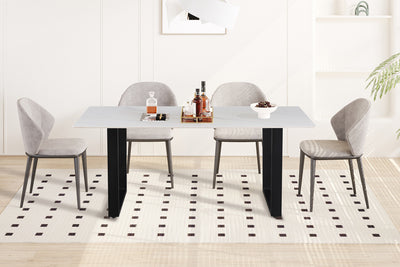 Eettafel Poseidon Wit Glans - 180 cm Rechthoekig