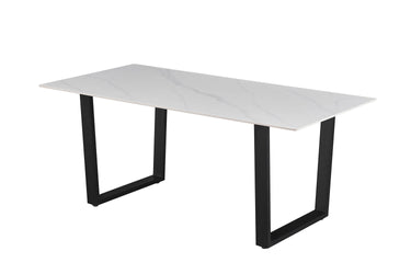 Tafel 'Poseidon' 180 cm Rechthoekig Glanzend Steen Wit