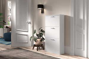 Schoenenkast Carini Wit - 63 cm 3 Kantelvakken