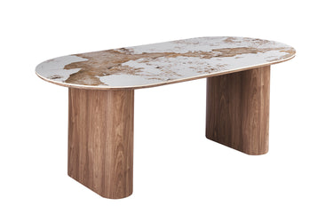 Tafel 'Evora' 210 cm Glanzend Steen Pandora