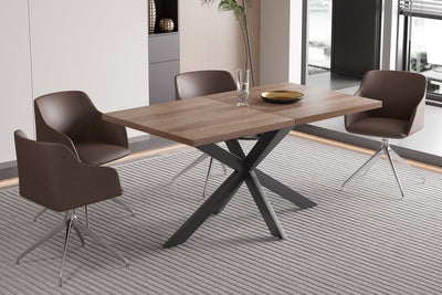 Uitschuiftafel Kos Donkerbruin - 160-200 cm Houtlook