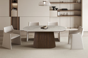 Eettafel Vigo Donker - 180 cm Ovaal Steenlook