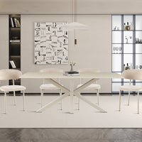 Tafel 'Noa' 180x90 cm Deens Ovaal Baroque Beige - Grijs Voet