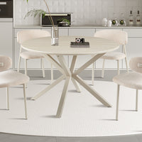 Tafel 'Noa' 120 cm Rond Baroque Beige - Grijs Voet