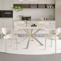 Tafel 'Noa' 120 cm Rond Baroque Beige - Grijs Voet