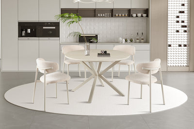 Eettafel Noa Beige - 120 cm Rond