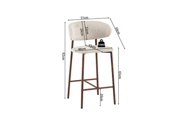 Counterstoel Coco Walnoot Beige