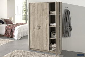 Kledingkast Ray Sonoma - 117 cm 3 Deuren