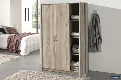 Kledingkast Ray Sonoma - 117 cm 3 Deuren