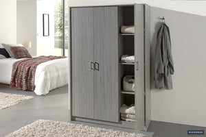 Kledingkast Ray Grijs Eiken - 117 cm 3 Deuren