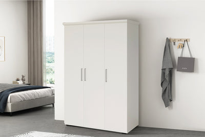 Kledingkast Mike Wit - 120 cm 3 Deuren
