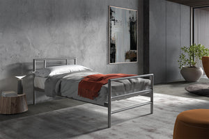 Bedframe Sandro Grijs - 90x200 cm Metaal