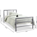 Bed 'Sandro' 90x200 met lattenbodem Grijs