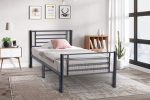 Bedframe Sammy Donkergrijs - 90x200 cm Metaal