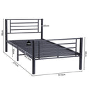Bed 'Sammy' 90x200 Metaal Donkergrijs
