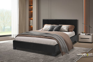 Bedframe Roma Zwart - 140x200 cm Kunstleer