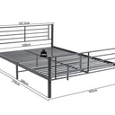 Bed 'Sammy' 160x200 Metaal Donkergrijs
