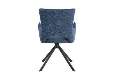 Eetkamerstoel Billy Blauw Draaibaar met Armleuning