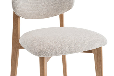 Eetkamerstoel Carmen Naturel Eik Bouclé Beige