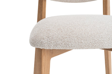 Eetkamerstoel Carmen Naturel Eik Bouclé Beige