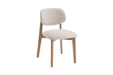 Eetkamerstoel Carmen Naturel Eik Bouclé Beige