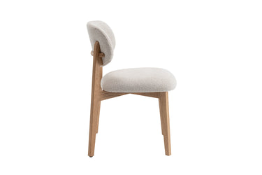 Eetkamerstoel Carmen Naturel Eik Bouclé Beige