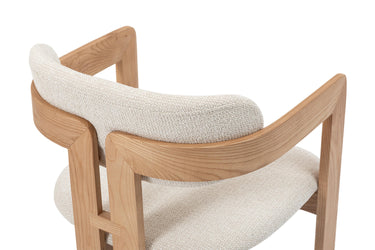 Eetkamerstoel Camille Naturel Essenhout met Armleuning