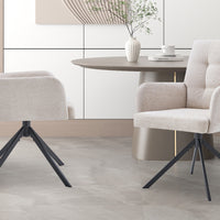 Eetkamerstoel Granada Beige Draaibaar met Armleuning