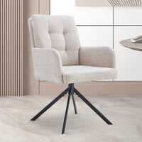 Eetkamerstoel Granada Beige Draaibaar met Armleuning