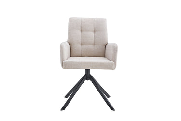 Eetkamerstoel Granada Beige Draaibaar met Armleuning