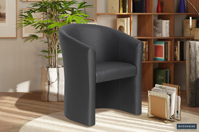Kuipfauteuil Charlie Zwart - PU