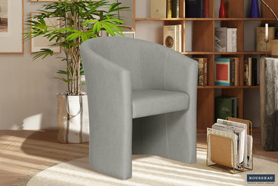 Kuipfauteuil Charlie Lichtgrijs - Vintage PU