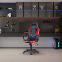 Gamingstoel 'Tiger' PU Zwart/Rood/Grijs